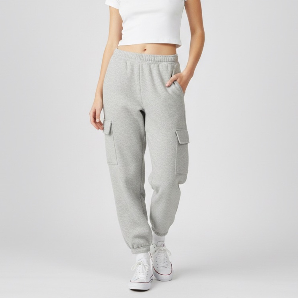 Aritzia TNA Grey Cozy Sweatfleece Mega Cargo Sweatpants Womenβsβ Plus Size 2XL